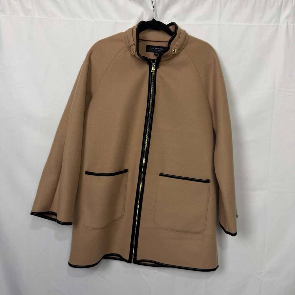 Marc New York Andrew Marc Camel Jacket Elegant Zip Coat Women Large